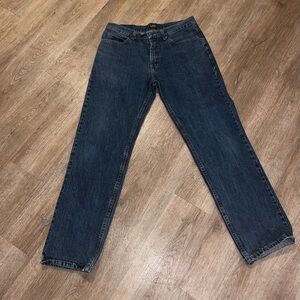 Lee Men’s Relaxed Fit Jeans 33x32 Dark Wash Straight Leg 100% Cotton Denim